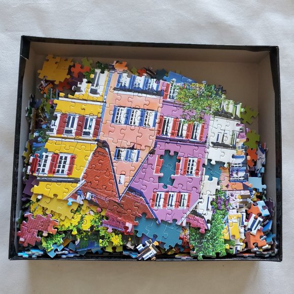 Kodak Puzzle 1500 Pieces Floral Colorful Town - Picture 3 of 8